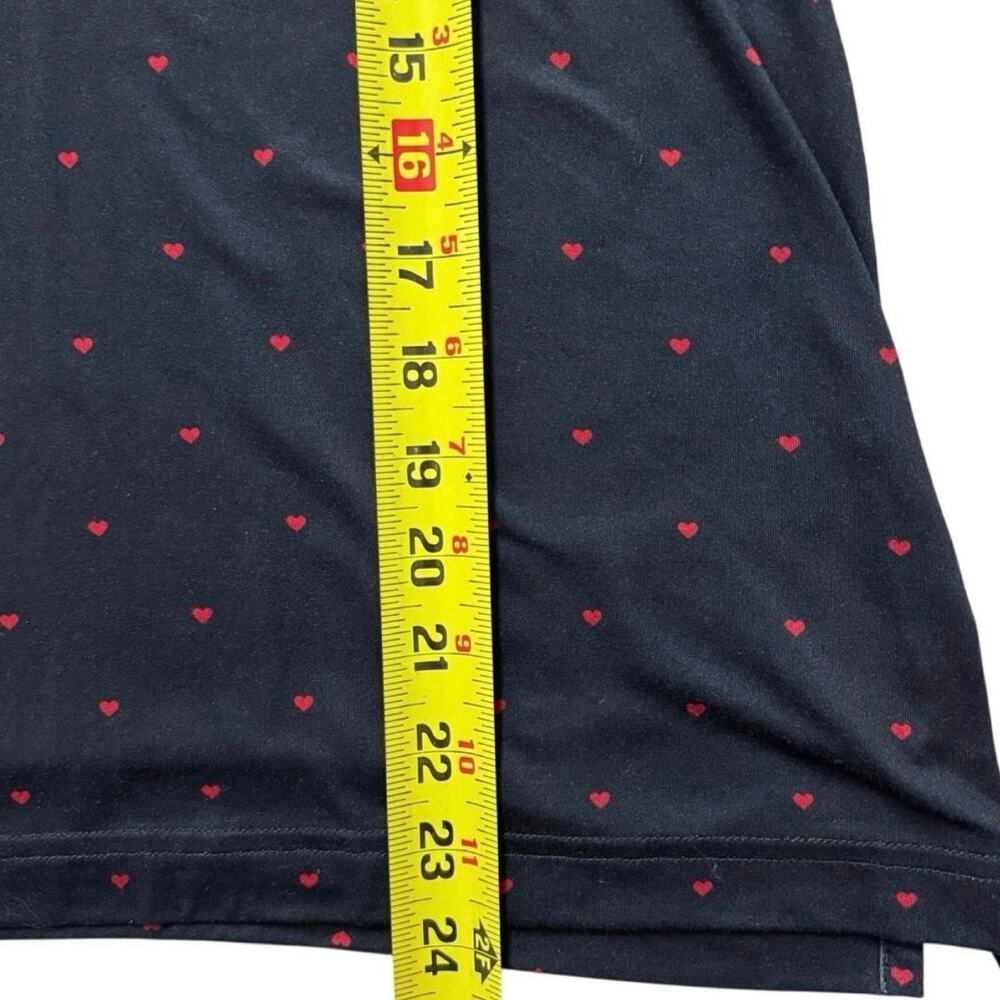 Brooks Brothers Heart Print Polo Shirt Women’s M Black Red Stretch Short Sleeve - Picture 8 of 9